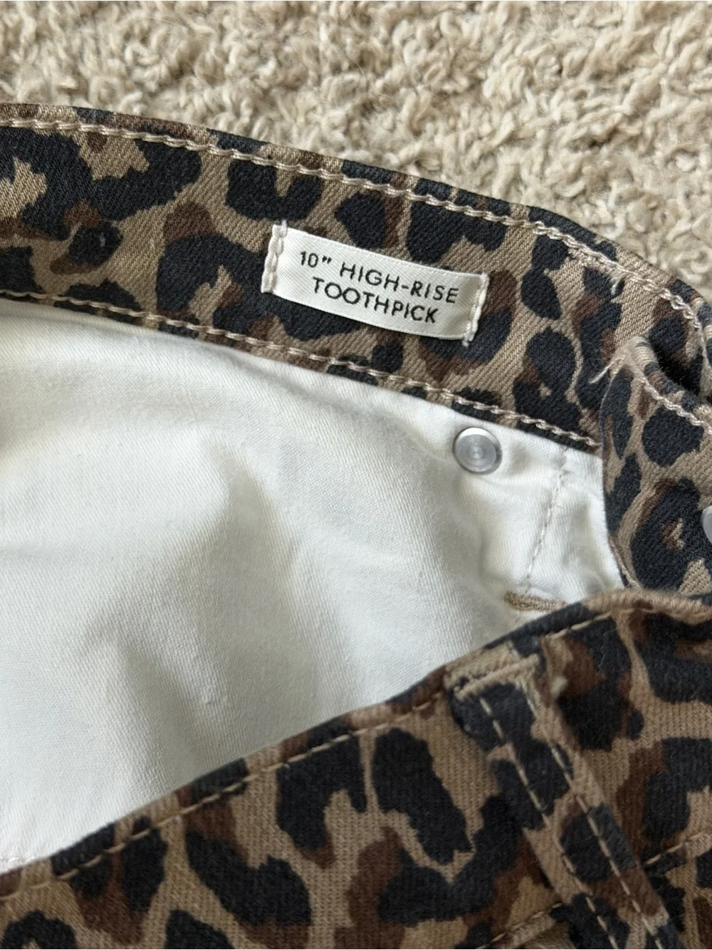 J. Crew Leopard Print Skinny Jeans - Brown/Black